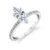 Marquise Cut Classic Engagement Ring - Adorlee 14k Gold White