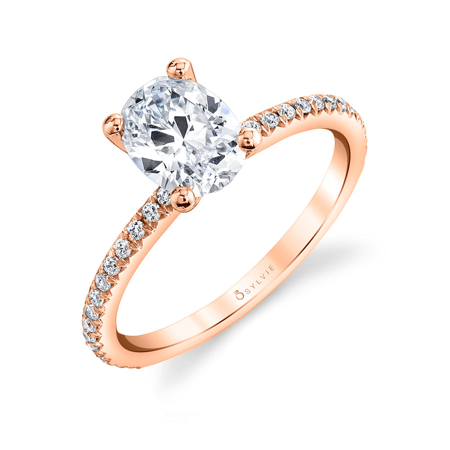 Oval Cut Classic Engagement Ring - Adorlee 14k Gold Rose