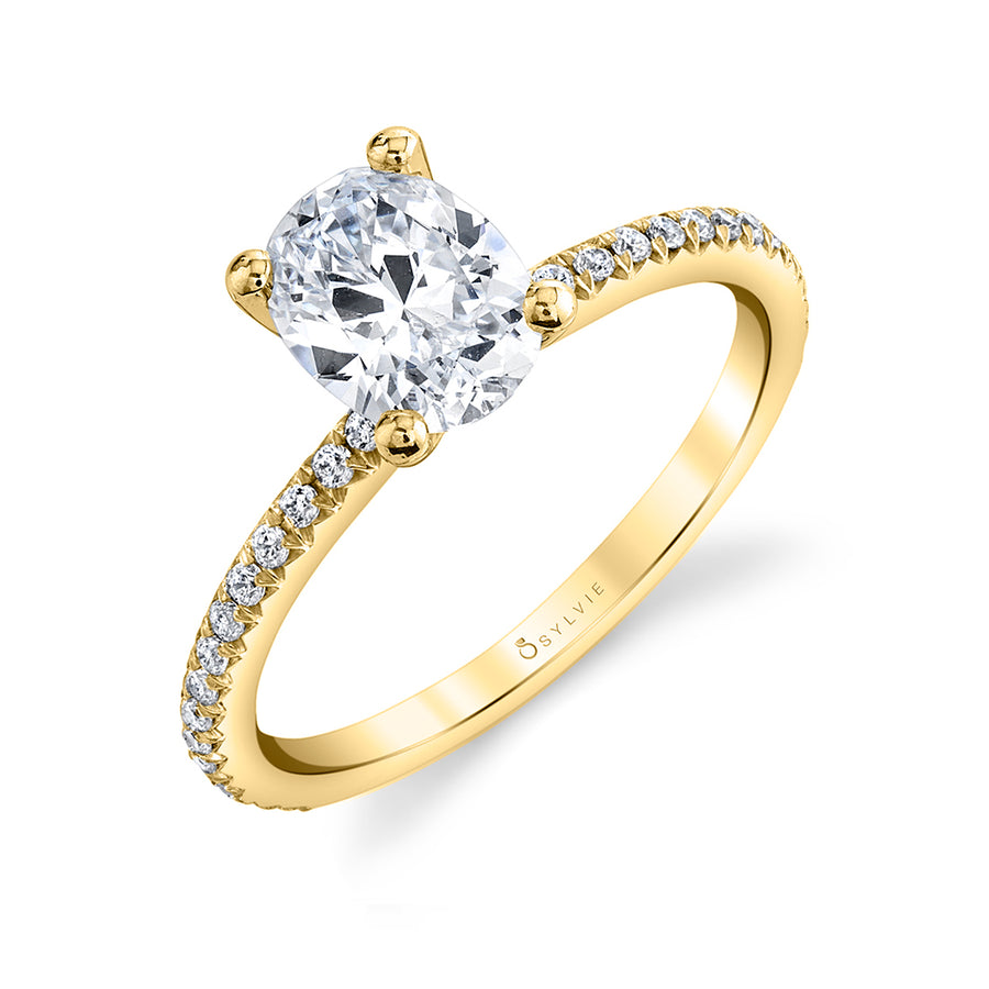 Oval Cut Classic Engagement Ring - Adorlee 14k Gold Yellow