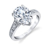 Pear Shaped Vintage Inspired Engagement Ring - Chereen 14k Gold White