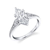 Marquise Cut Unique Engagement Ring - Esmeralda Platinum White