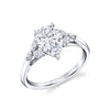 Pear Shaped Unique Three Stone Engagement Ring - Alina Platinum White