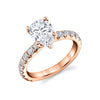 Pear Shaped Classic Wide Band Engagement Ring - Marlise 18k Gold Rose
