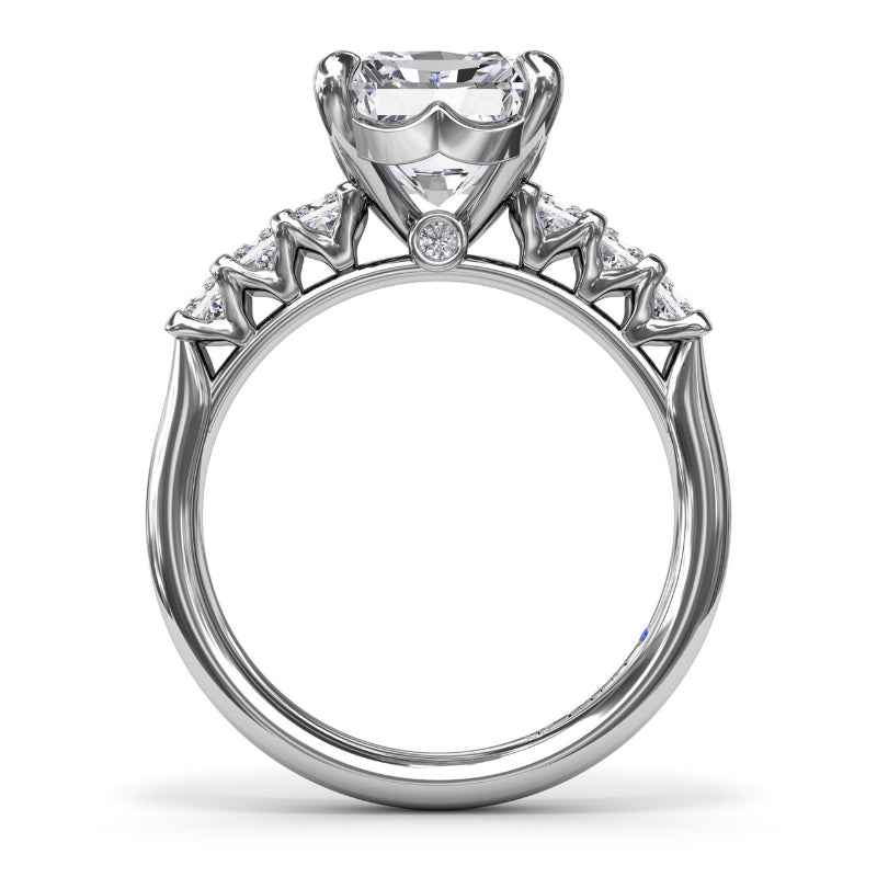Fana Princess Cut Side Stone Diamond Engagement Ring
