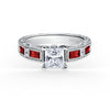 Kirk Kara CHARLOTTE Diamond Engagement Rings 18k Gold White 10DR .08 4 RUBY BAG ENGRAVED RING
