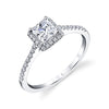 0.23tw Semi-Mount Engagement Ring With 4.5X4.5 Princess Head