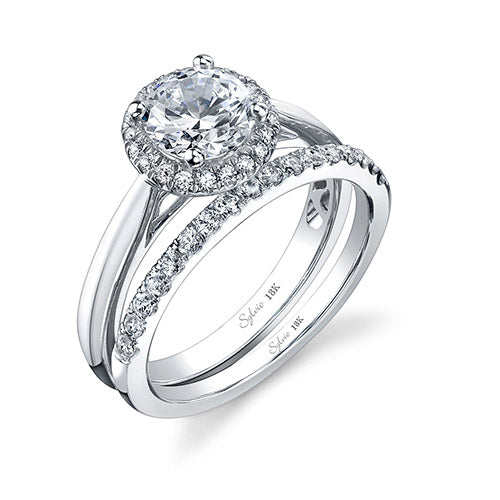 0.14tw Semi-Mount Engagement Ring With 1ct Round Head