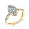 Marquise Cut Classic Halo Engagement Ring - Chantelle 14k Gold Yellow