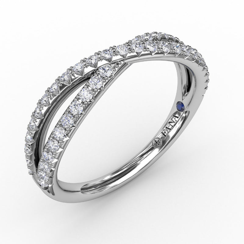 Fana French Pave Crossover Diamond Band