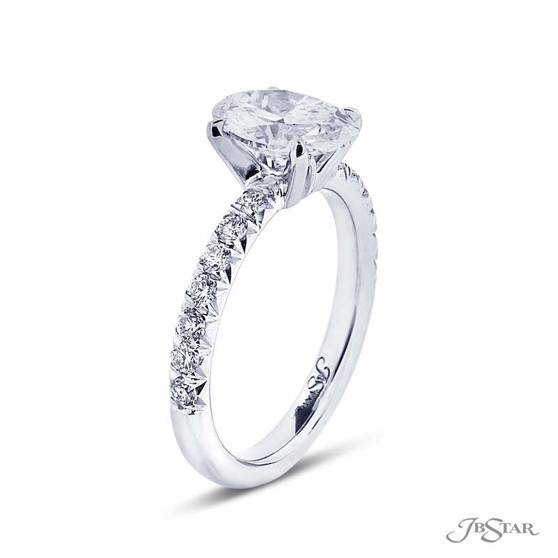 JB Star Oval Diamond Platinum Engagement Ring