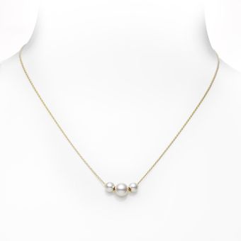Mikimoto Pearls in Motion Akoya Cultured Pearl Necklace in 18K Yellow Gold