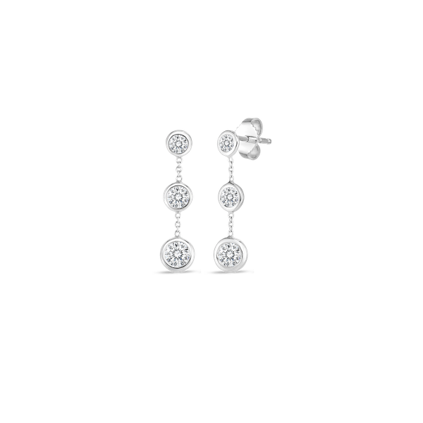 Tiny Treasures Three Bezel Drop Earrings