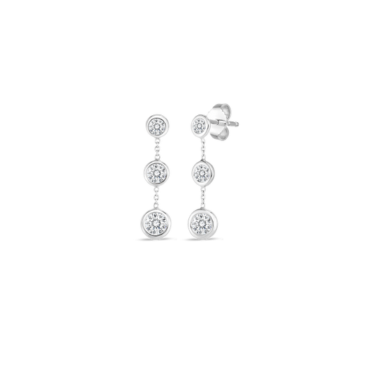 Tiny Treasures Three Bezel Drop Earrings
