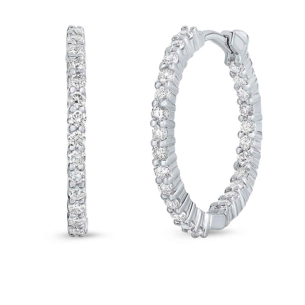 Extra Small Inside Outside Diamond The Perfect Diamond Hoop® Earrings