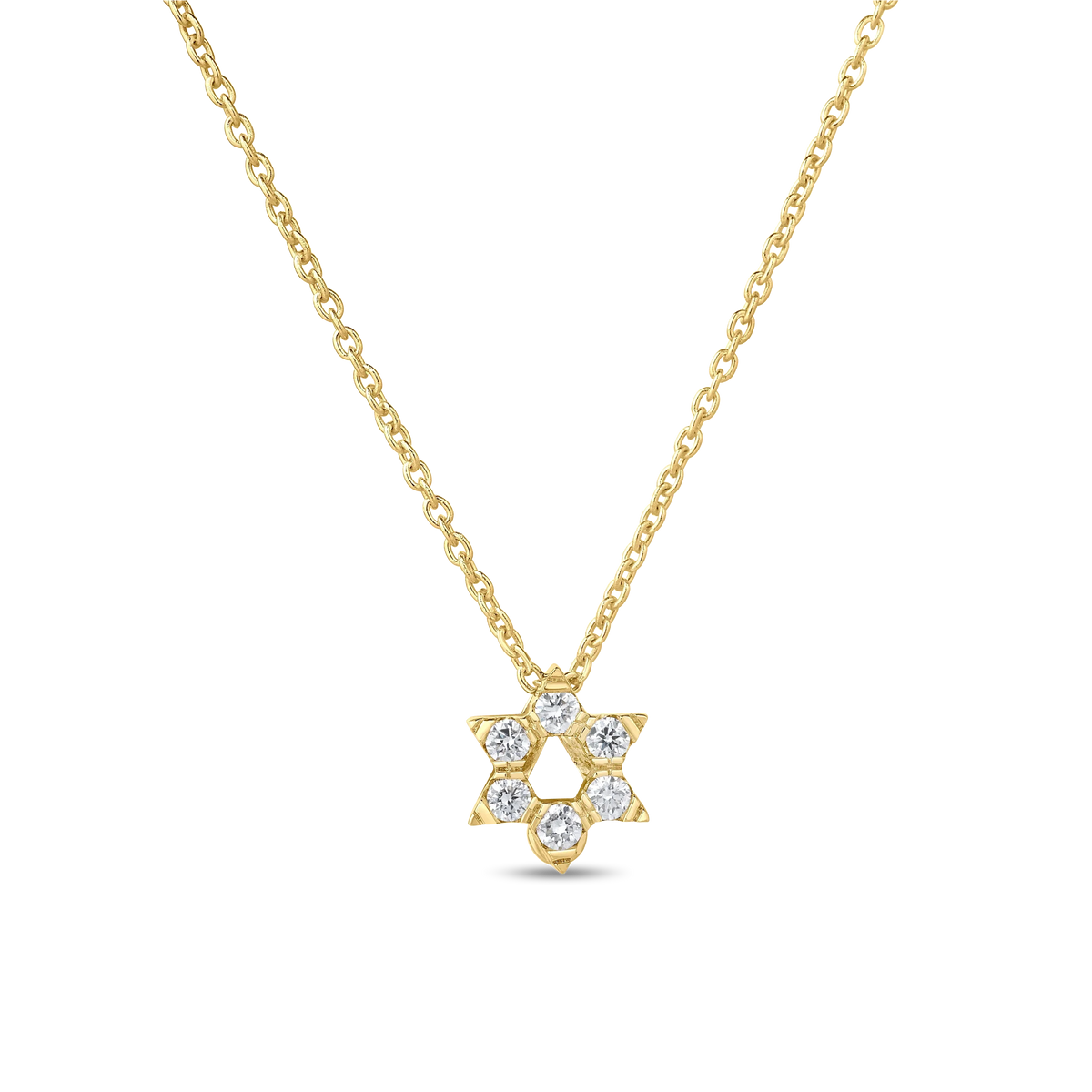 Roberto Coin Tiny Treasures Star of David Necklace Diamond in 18K yellow gold