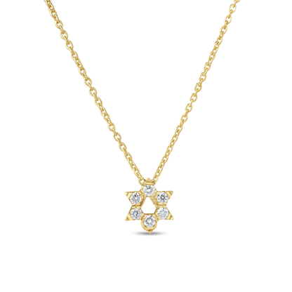 Roberto Coin Tiny Treasures Star of David Necklace Diamond in 18K yellow gold