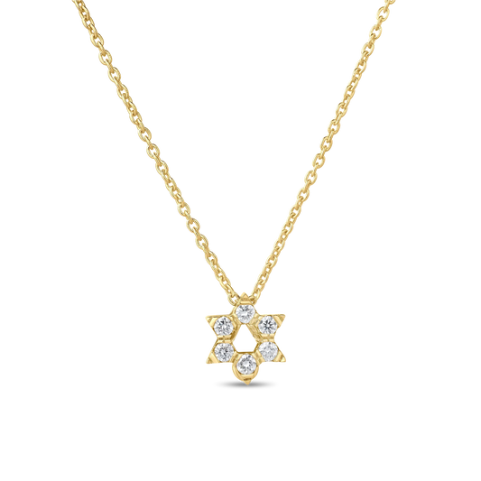 Roberto Coin Tiny Treasures Star of David Necklace Diamond in 18K yellow gold