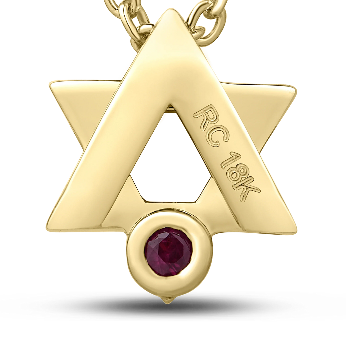 Roberto Coin Tiny Treasures Star of David Necklace Diamond in 18K yellow gold, back view