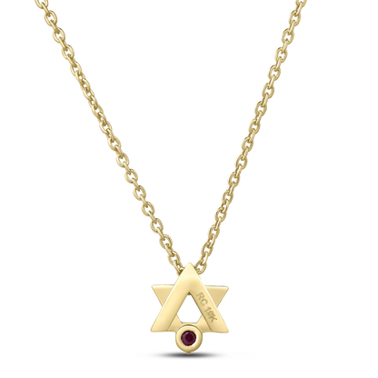Roberto Coin Tiny Treasures Star of David Necklace Diamond in 18K yellow gold, back view