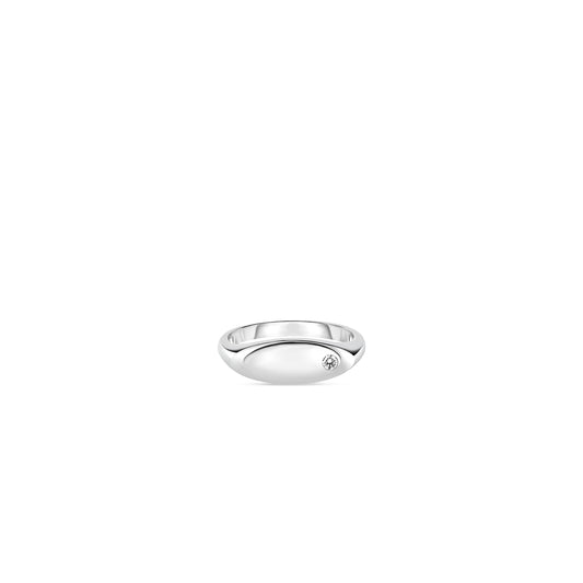 Designer Gold Small Diamond Signet Ring