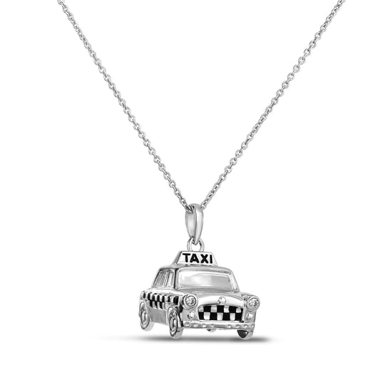 Roberto Coin Tiny Treasures Taxi Necklace Diamond in 18K white gold