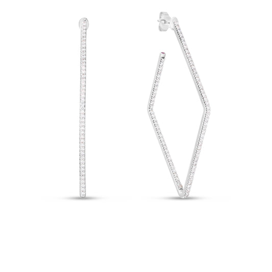 Perfect Diamond Square Large Hoop Earrings