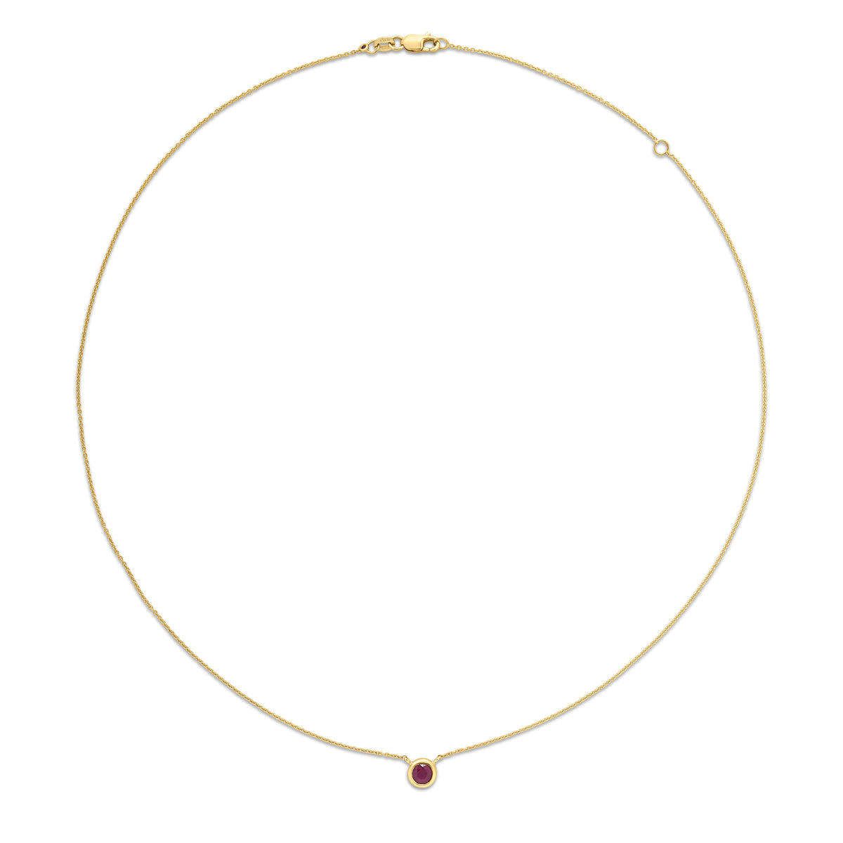 Roberto Coin Tiny Treasures Solitaire Necklace with ruby in 18K yellow gold