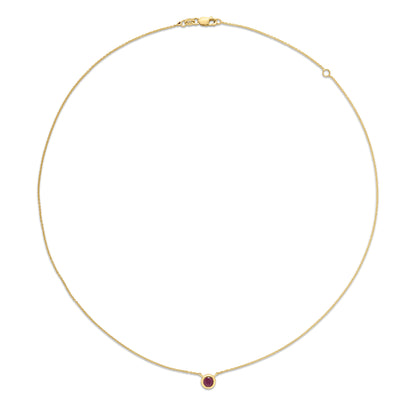 Roberto Coin Tiny Treasures Solitaire Necklace with ruby in 18K yellow gold