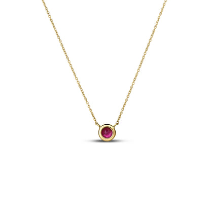 Roberto Coin Tiny Treasures Solitaire Necklace with ruby in 18K yellow gold