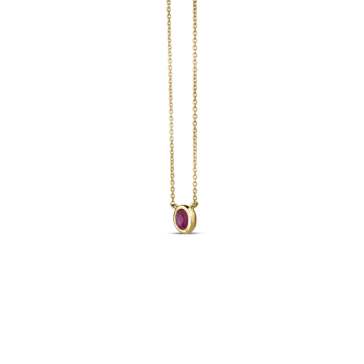 Roberto Coin Tiny Treasures Solitaire Necklace with ruby in 18K yellow gold