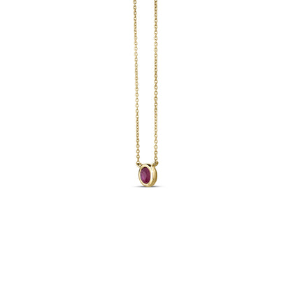 Roberto Coin Tiny Treasures Solitaire Necklace with ruby in 18K yellow gold