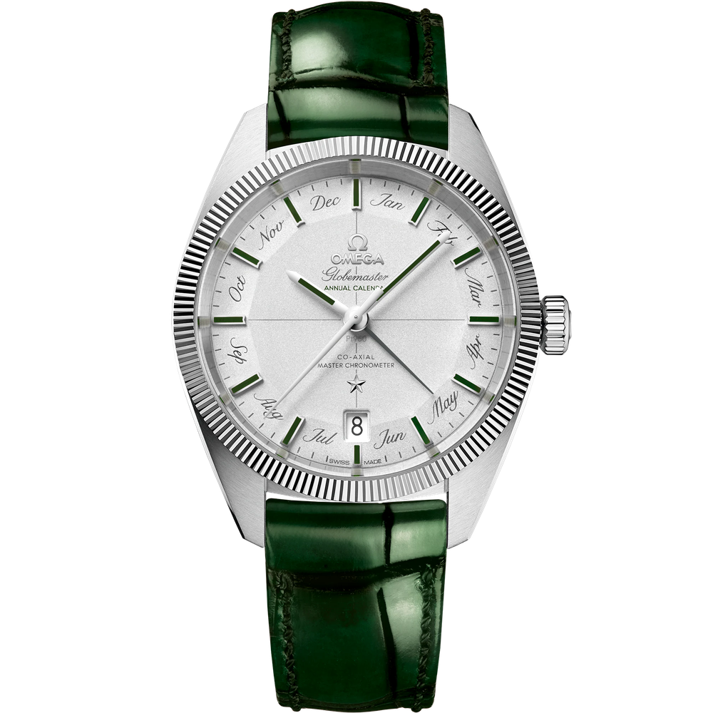 CONSTELLATION GLOBEMASTER 41 MM, PLATINUM ON LEATHER STRAP