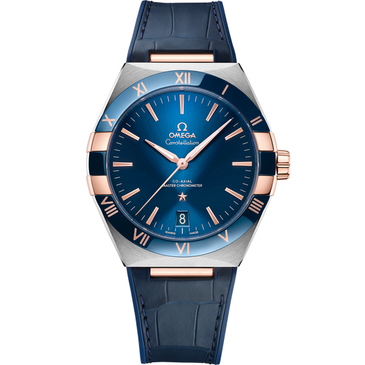 CONSTELLATION 41 MM, STEEL - SEDNA™ GOLD ON LEATHER STRAP