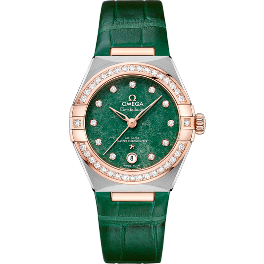 CONSTELLATION 29 MM, STEEL - SEDNA™ GOLD ON LEATHER STRAP
