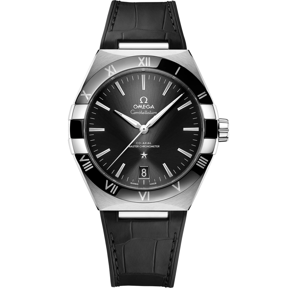 CONSTELLATION 41 MM, STEEL ON LEATHER STRAP