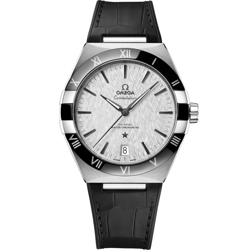 CONSTELLATION 41 MM, STEEL ON LEATHER STRAP