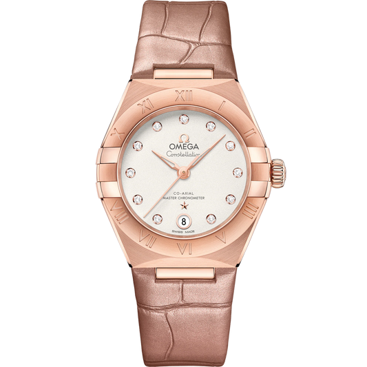 CONSTELLATION 29 MM, SEDNA™ GOLD ON LEATHER STRAP