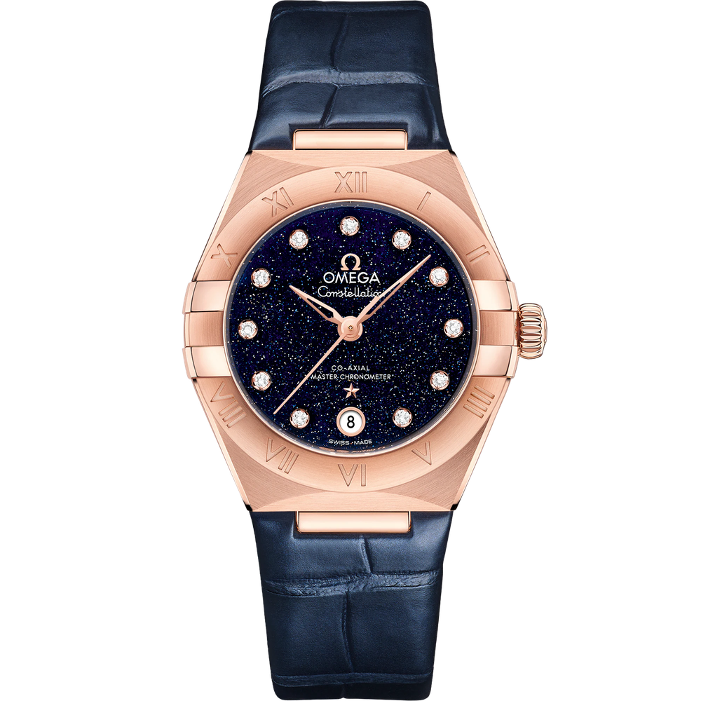 CONSTELLATION 29 MM, SEDNA™ GOLD ON LEATHER STRAP
