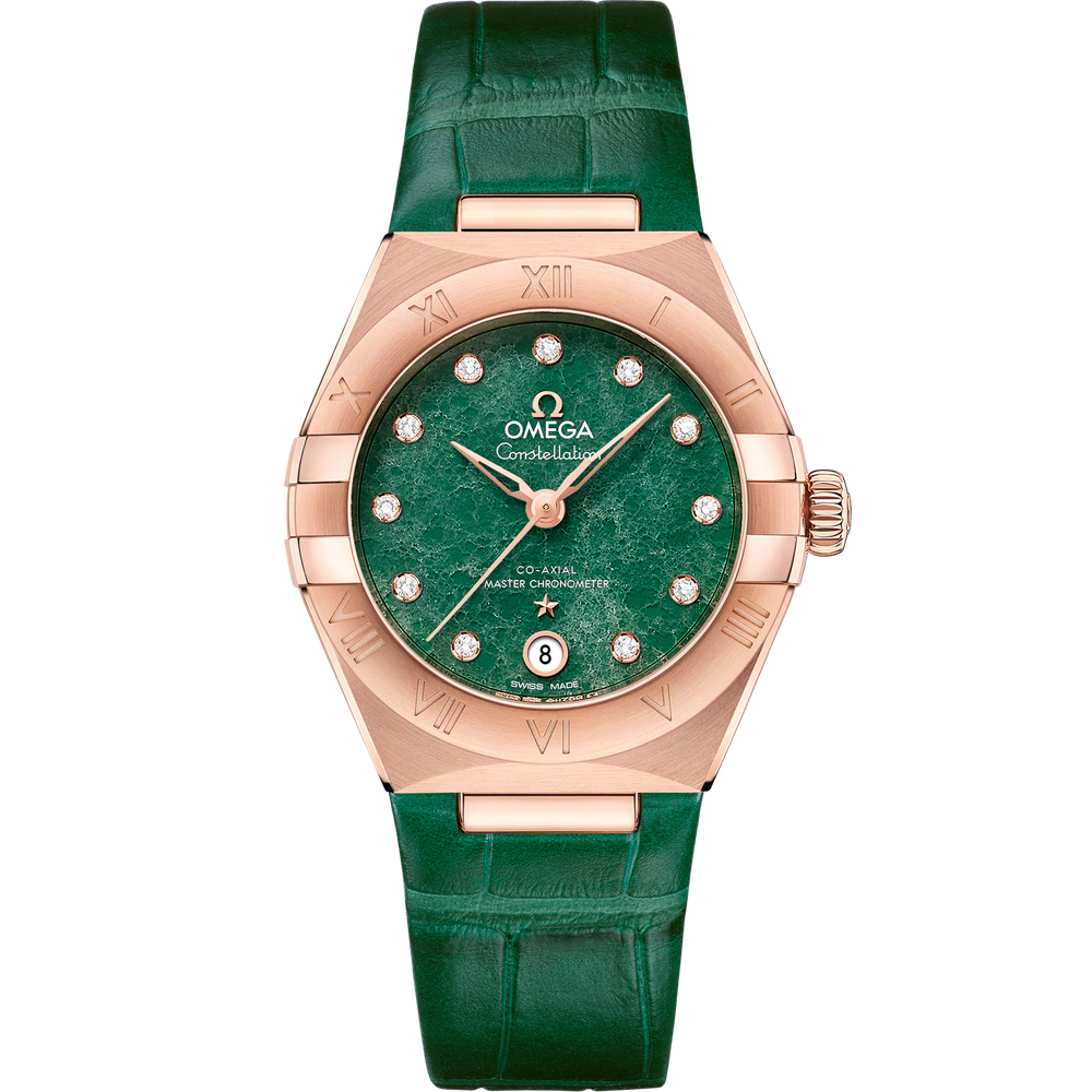CONSTELLATION 29 MM, SEDNA™ GOLD ON LEATHER STRAP