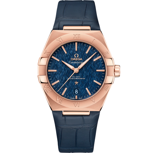 CONSTELLATION 39 MM, SEDNA™ GOLD ON LEATHER STRAP