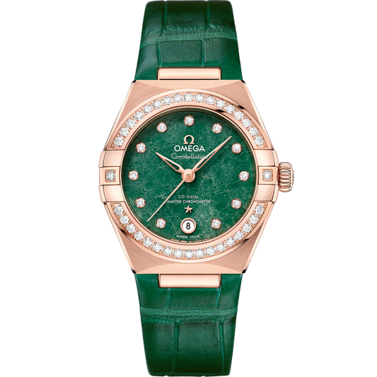 CONSTELLATION 29 MM, SEDNA™ GOLD ON LEATHER STRAP