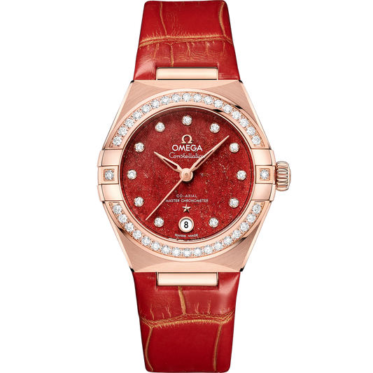 CONSTELLATION 29 MM, SEDNA™ GOLD ON LEATHER STRAP