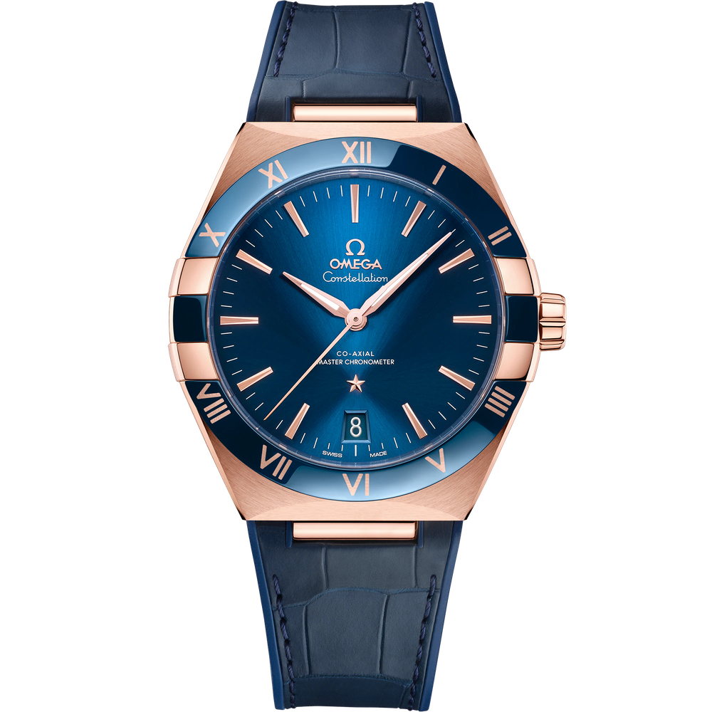 CONSTELLATION 41 MM, SEDNA™ GOLD ON LEATHER STRAP