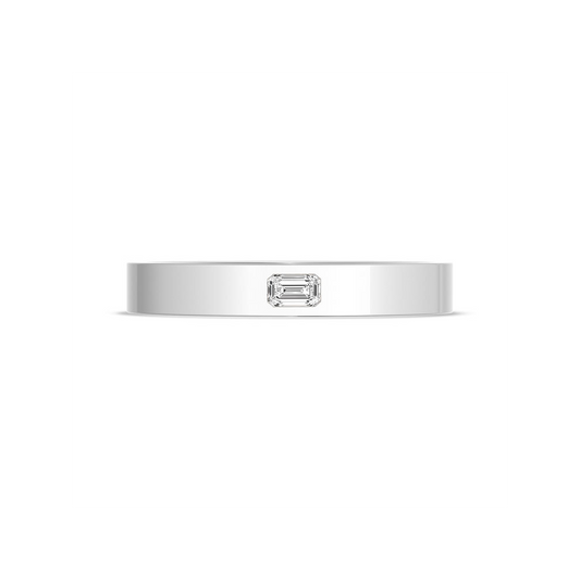 Bezel Set Diamond Wedding Band in High Polish