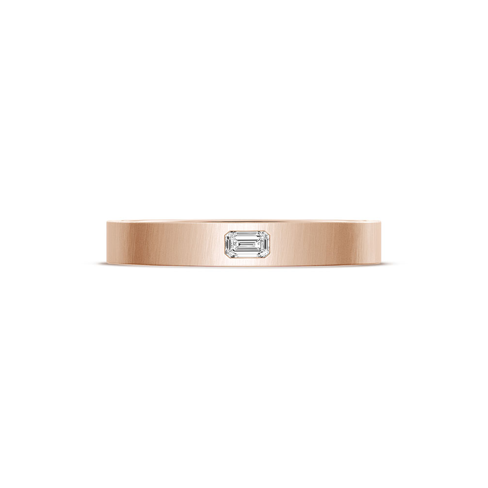 Bezel Set Diamond Wedding Band in Satin Finish