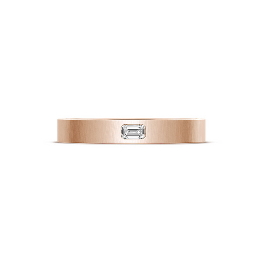 Bezel Set Diamond Wedding Band in Satin Finish