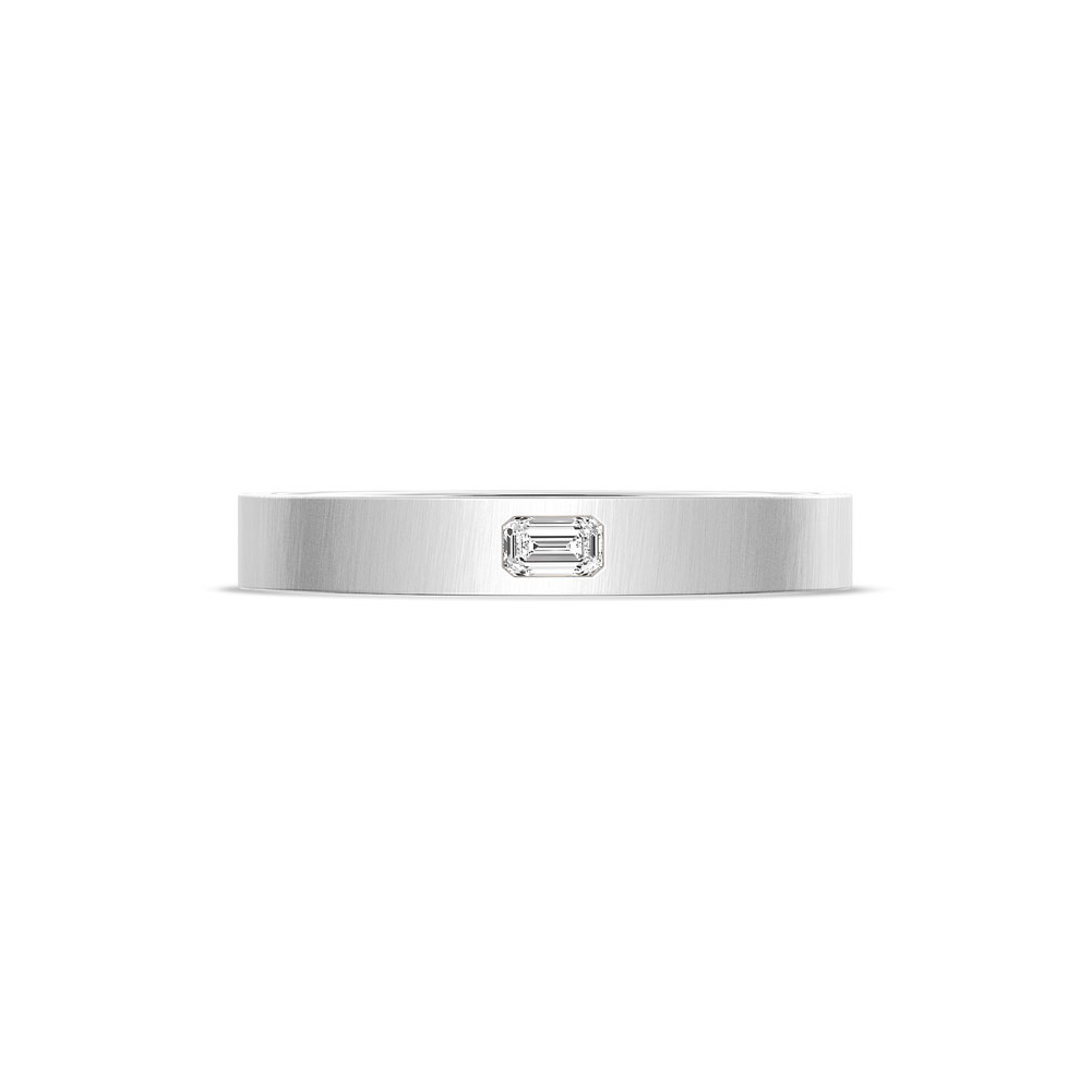 Bezel Set Diamond Wedding Band in Satin Finish