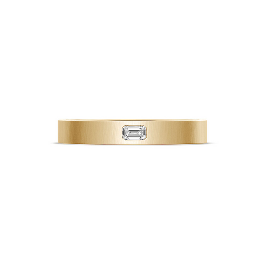 Bezel Set Diamond Wedding Band in Satin Finish