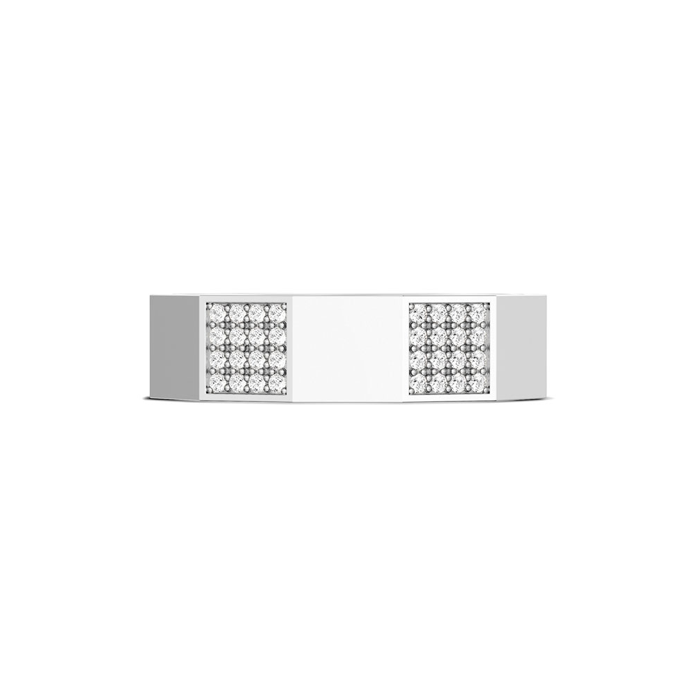 Diamond Faceted - Partial Coverage Wedding Band in High Polish  - 6mm