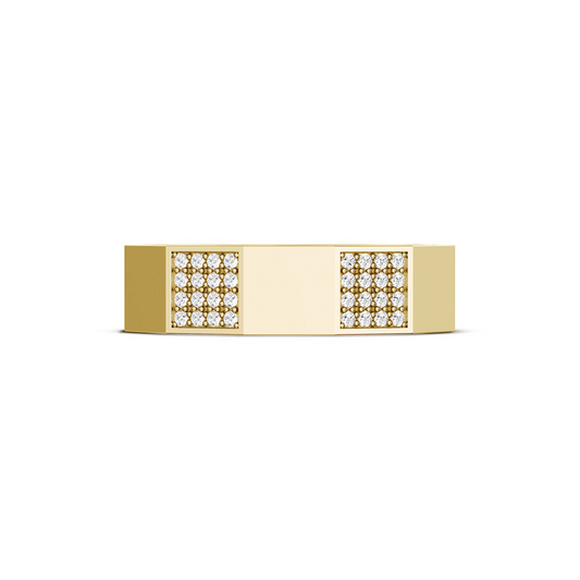Diamond Faceted - Partial Coverage Wedding Band in High Polish  - 6mm